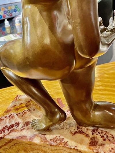 Affortunato Gory Art Deco Nude Bronze Sculpture by Affortunato Gory