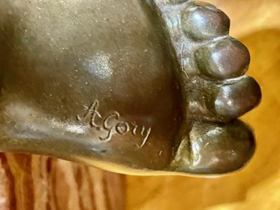Affortunato Gory Art Deco Nude Bronze Sculpture by Affortunato Gory