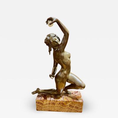 Affortunato Gory Art Deco Nude Bronze Sculpture by Affortunato Gory