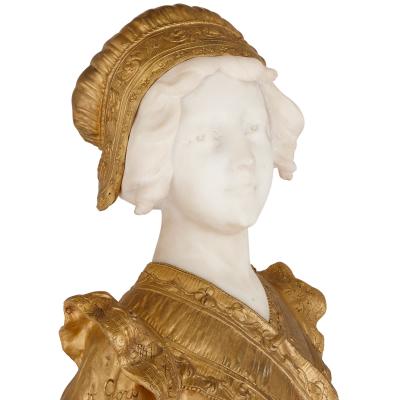 Affortunato Gory French gilt bronze and marble bust sculpture by Gory