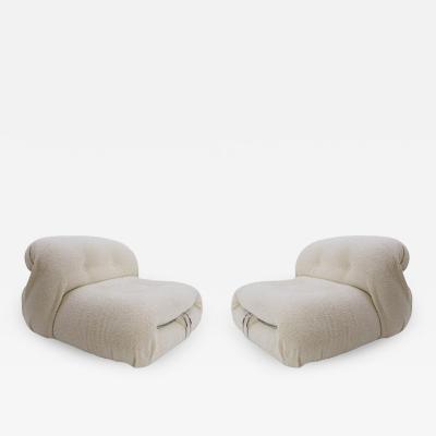Afra Tobia Scarpa 1970s Pair of Mid Century Soriana Lounge Chairs by Afra Tobia Scarpa