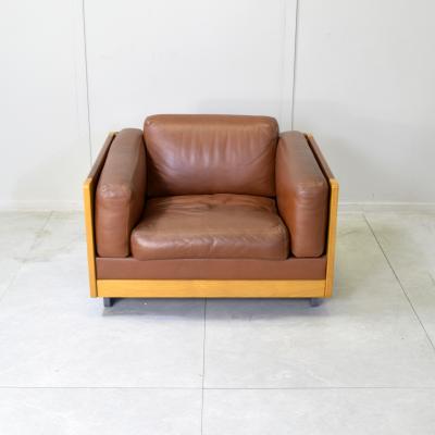 Afra Tobia Scarpa Afra Tobia Scarpa 920 Armchair for Cassina in Cognac Leather