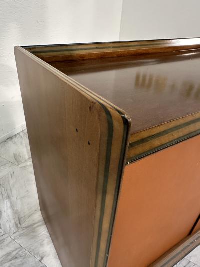 Afra Tobia Scarpa Afra Tobia Scarpa Artona Sideboard in Walnut and Leather Maxalto 1970s