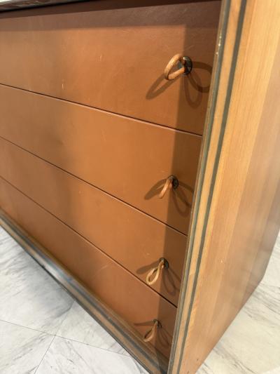 Afra Tobia Scarpa Afra Tobia Scarpa Artona Sideboard in Walnut and Leather Maxalto 1970s