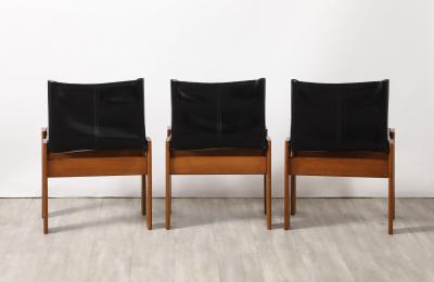 Afra Tobia Scarpa Afra Tobia Scarpa Monk Set of Six Dining Chairs for Molteni 1974