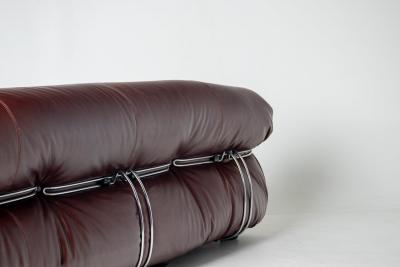 Afra Tobia Scarpa Afra Tobia Scarpa Soriana Four Seat Sofa Ottoman in New Oxblood Leather