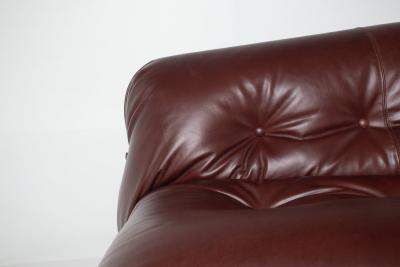 Afra Tobia Scarpa Afra Tobia Scarpa Soriana Four Seat Sofa Ottoman in New Oxblood Leather
