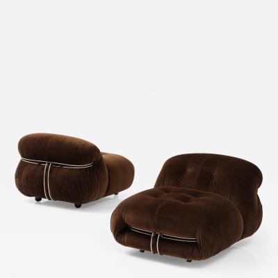 Afra Tobia Scarpa Afra Tobia Scarpa Soriana Pair of Chairs for Cassina Italy 1969