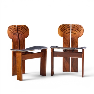 Afra Tobia Scarpa Afra Tobia Scarpa for Maxalto Africa Mid Century Chairs Pair