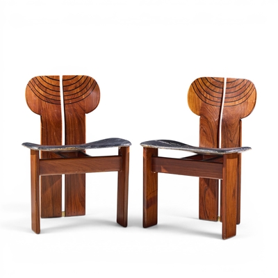 Afra Tobia Scarpa Afra Tobia Scarpa for Maxalto Africa Mid Century Chairs Pair