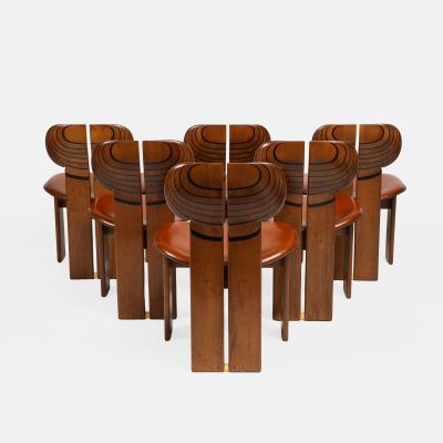 Afra Tobia Scarpa Afra Tobia Scarpa for Maxalto Set of Twelve Africa Walnut Dining Chairs