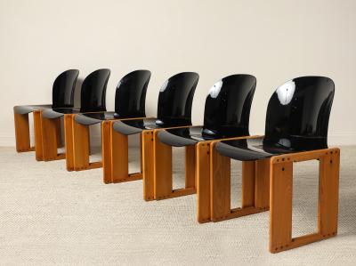 Afra Tobia Scarpa Afra and Tobia Scarpa B B Italia Set of Six Dialogo Dining Chairs 1973