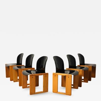 Afra Tobia Scarpa Afra and Tobia Scarpa B B Italia Set of Six Dialogo Dining Chairs 1973