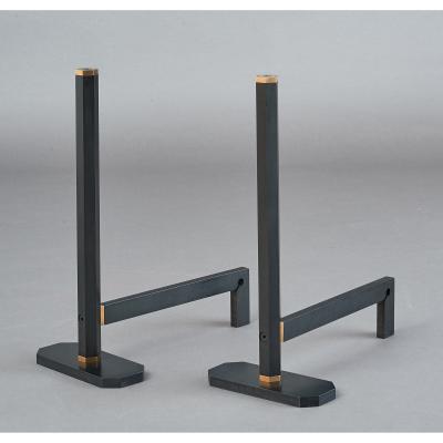 Afra Tobia Scarpa Afra and Tobia Scarpa Fireplace Set with Tools and Andirons