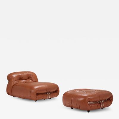 Afra Tobia Scarpa Afra and Tobia Scarpa Soriana Lounge Chair and Ottoman