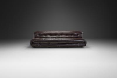 Afra Tobia Scarpa Afra and Tobia Scarpa Soriana Sofa in Leather Italy 1969