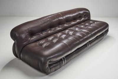 Afra Tobia Scarpa Afra and Tobia Scarpa Soriana Sofa in Leather Italy 1969