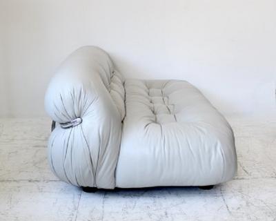 Afra Tobia Scarpa Afra and Tobia Scarpa soriana cream leather settee or small sofa for cassina