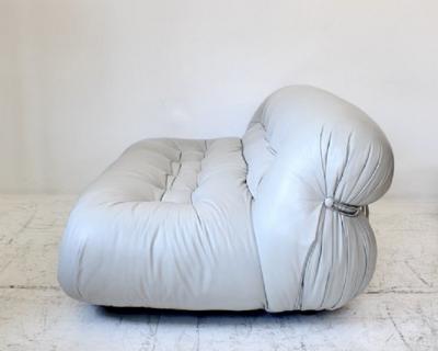 Afra Tobia Scarpa Afra and Tobia Scarpa soriana cream leather settee or small sofa for cassina