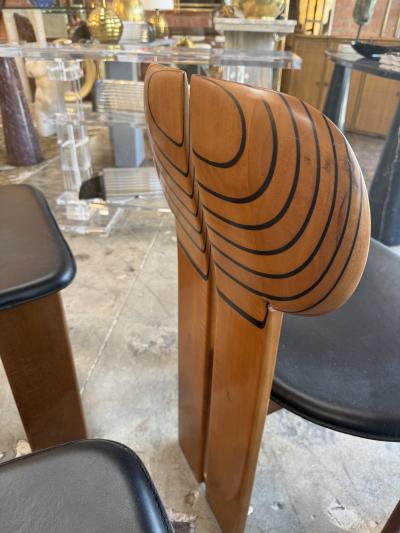 Afra Tobia Scarpa Africa Chairs by Afra and Tobia Scarpa Set of 4