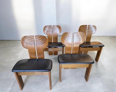 Afra Tobia Scarpa Africa Chairs by Afra and Tobia Scarpa Set of 4