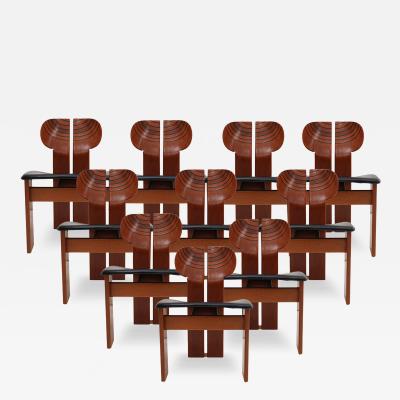 Afra Tobia Scarpa Africa Side Chairs by Afra Tobia Scarpa for Maxalto 1970s Set of 10