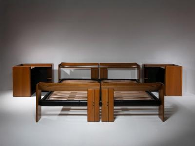 Afra Tobia Scarpa Artona Double Bed and Night Stands by Afra and Tobia Scarpa for Maxalto