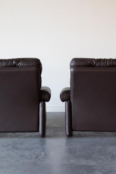 Afra Tobia Scarpa Coronado Leather Lounge Chairs by Afra and Tobia Scarpa for B B Italia
