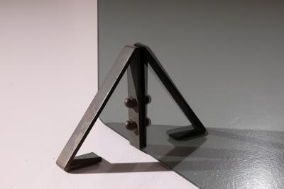 Afra Tobia Scarpa Italian Mid Century Fire Screen in Smoked Glass and Burnished Brass 1960s