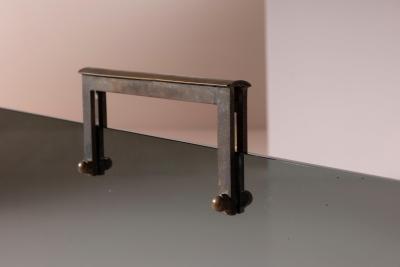Afra Tobia Scarpa Italian Mid Century Fire Screen in Smoked Glass and Burnished Brass 1960s