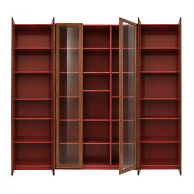 Afra Tobia Scarpa Mid Century Afra Tobia Scarpa Italian Red Lacquer 1960s Modular Wall Unit