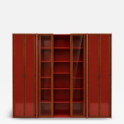 Afra Tobia Scarpa Mid Century Afra Tobia Scarpa Italian Red Lacquer 1960s Modular Wall Unit