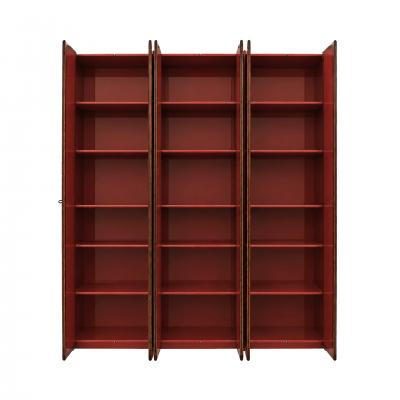 Afra Tobia Scarpa Mid Century Afra Tobia Scarpa Italian Wood Red Lacquer 1960s Tall Cabinet
