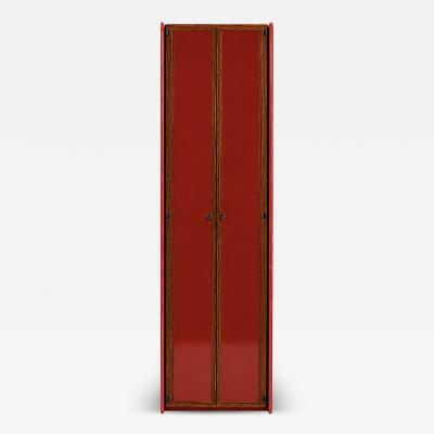 Afra Tobia Scarpa Mid Century Afra Tobia Scarpa Italian Wood Red Lacquer 1960s Tall Cabinet