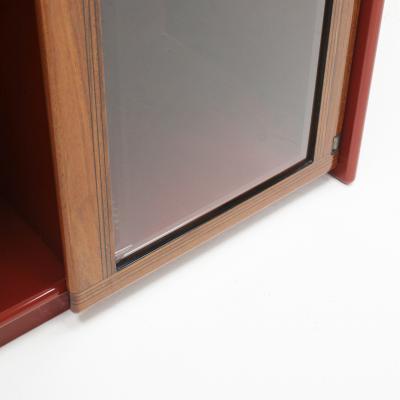 Afra Tobia Scarpa Mid Century Afra Tobia Scarpa Italian Wood Red Lacquer And Glass 1960s Vitrine