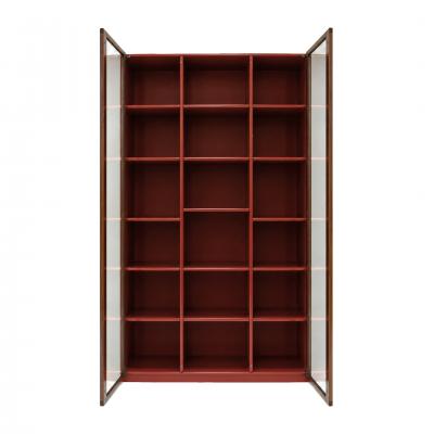 Afra Tobia Scarpa Mid Century Afra Tobia Scarpa Italian Wood Red Lacquer And Glass 1960s Vitrine