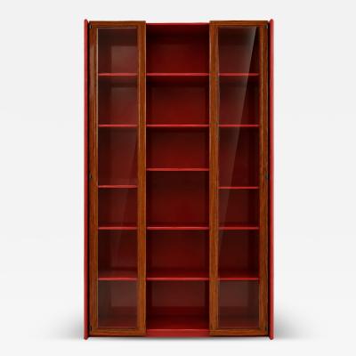Afra Tobia Scarpa Mid Century Afra Tobia Scarpa Italian Wood Red Lacquer And Glass 1960s Vitrine