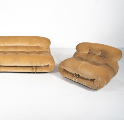 Afra Tobia Scarpa Mid Century Soriana Seating Set by Tobia Afra Scarpa for Cassina 1970s