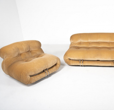 Afra Tobia Scarpa Mid Century Soriana Seating Set by Tobia Afra Scarpa for Cassina 1970s