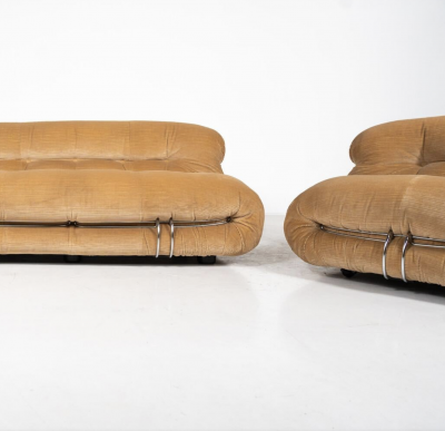 Afra Tobia Scarpa Mid Century Soriana Seating Set by Tobia Afra Scarpa for Cassina 1970s