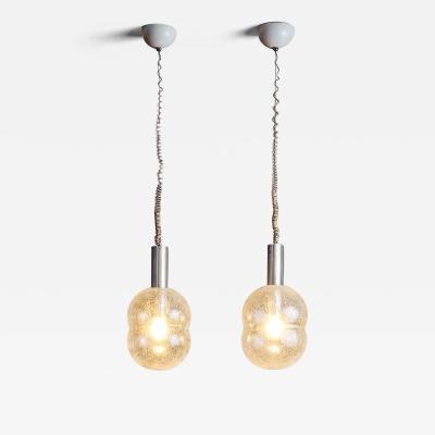 Afra Tobia Scarpa Pair of Bilobo Glass Pendant for Flos by Afra Tobia Scarpa