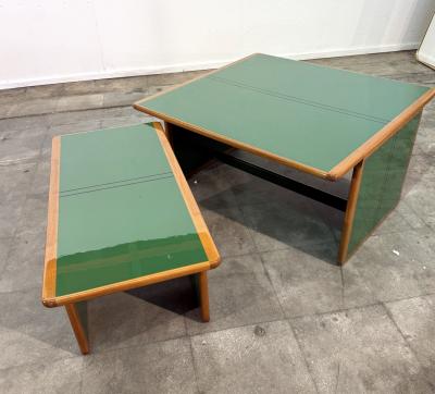 Afra Tobia Scarpa Pair of Laker Green Coffee Tables by Afra Tobia Scarpa Italy