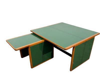 Afra Tobia Scarpa Pair of Laker Green Coffee Tables by Afra Tobia Scarpa Italy