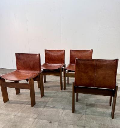 Afra Tobia Scarpa Set of 4 Monk Chairs by Afra Tobia Scarpa Italy 1973