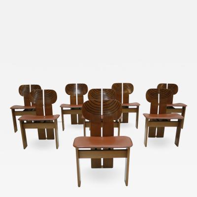 Afra Tobia Scarpa Set of Eight Africa Chairs Designed by Afra and Tobia Scarpa Italy 1970s