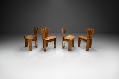 Afra Tobia Scarpa Set of Four Africa Chairs by Afra and Tobia Scarpa for Maxalto Italy 1975