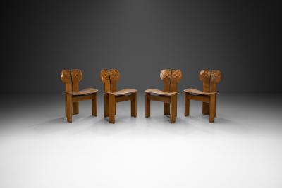 Afra Tobia Scarpa Set of Four Africa Chairs by Afra and Tobia Scarpa for Maxalto Italy 1975