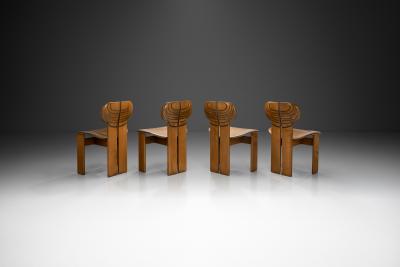 Afra Tobia Scarpa Set of Four Africa Chairs by Afra and Tobia Scarpa for Maxalto Italy 1975