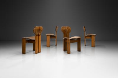 Afra Tobia Scarpa Set of Four Africa Chairs by Afra and Tobia Scarpa for Maxalto Italy 1975