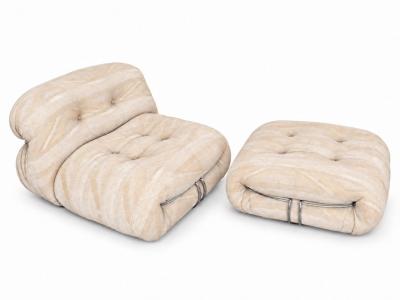 Afra Tobia Scarpa Soriana Lounge Chair Ottoman by Afra Tobia Scarpa for Cassina 1960